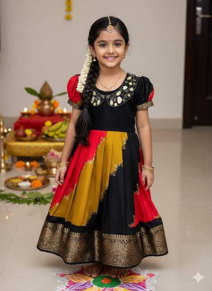 Deer Collar Combo Silk Kids wear suppliers in Pune